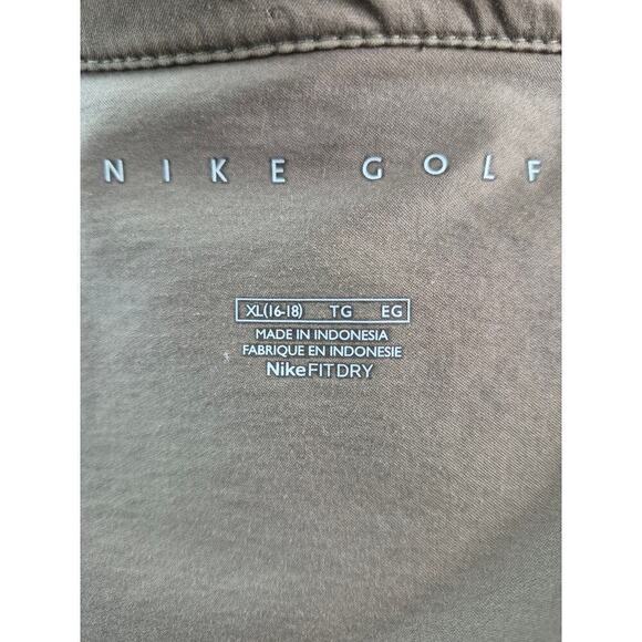 Nike Dry Fit  Tan Golf Jacket Turquoise Blue Stitching Womens XL - Picture 7 of 9